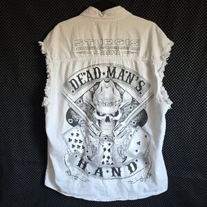 Men's White Graphic Sleeveless Shirt
